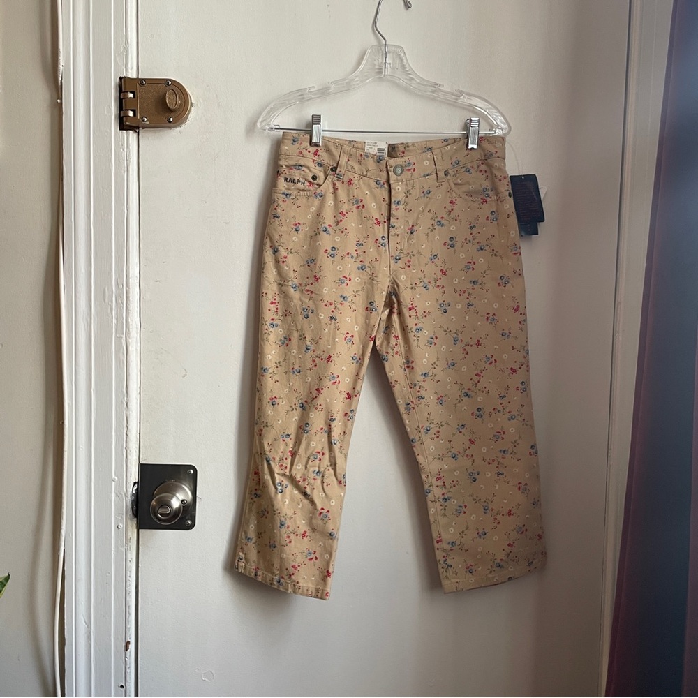Ralph Lauren Vintage Floral Print Cropped Pants